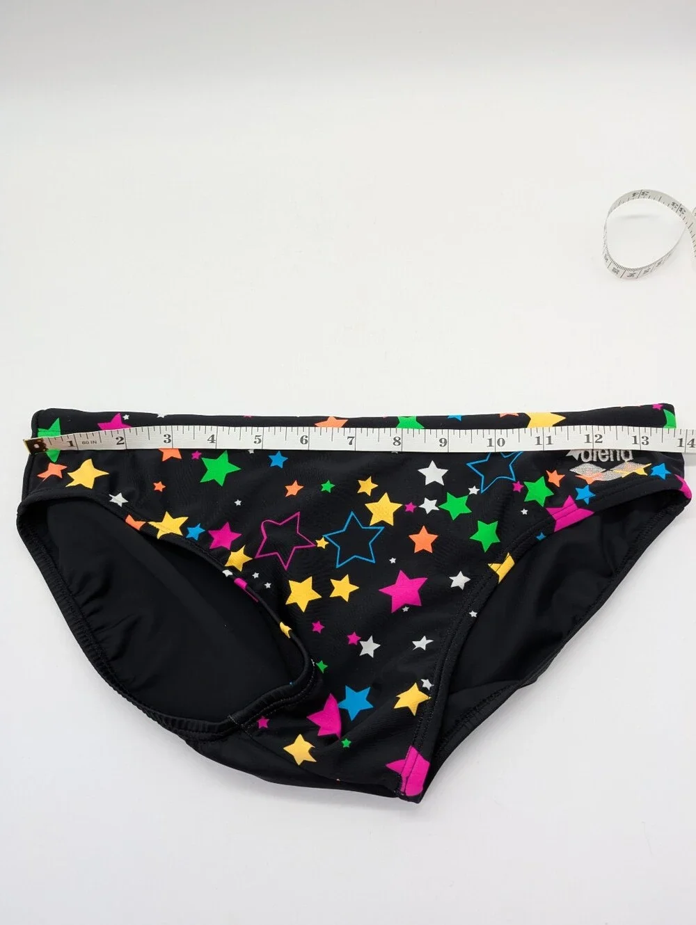Arena Black Pink Green Colorfully Star Drawstring Mens Swim Brief L